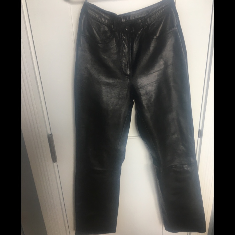 Bebe Black leather pants